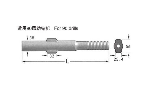 適用90風(fēng)動鉆機